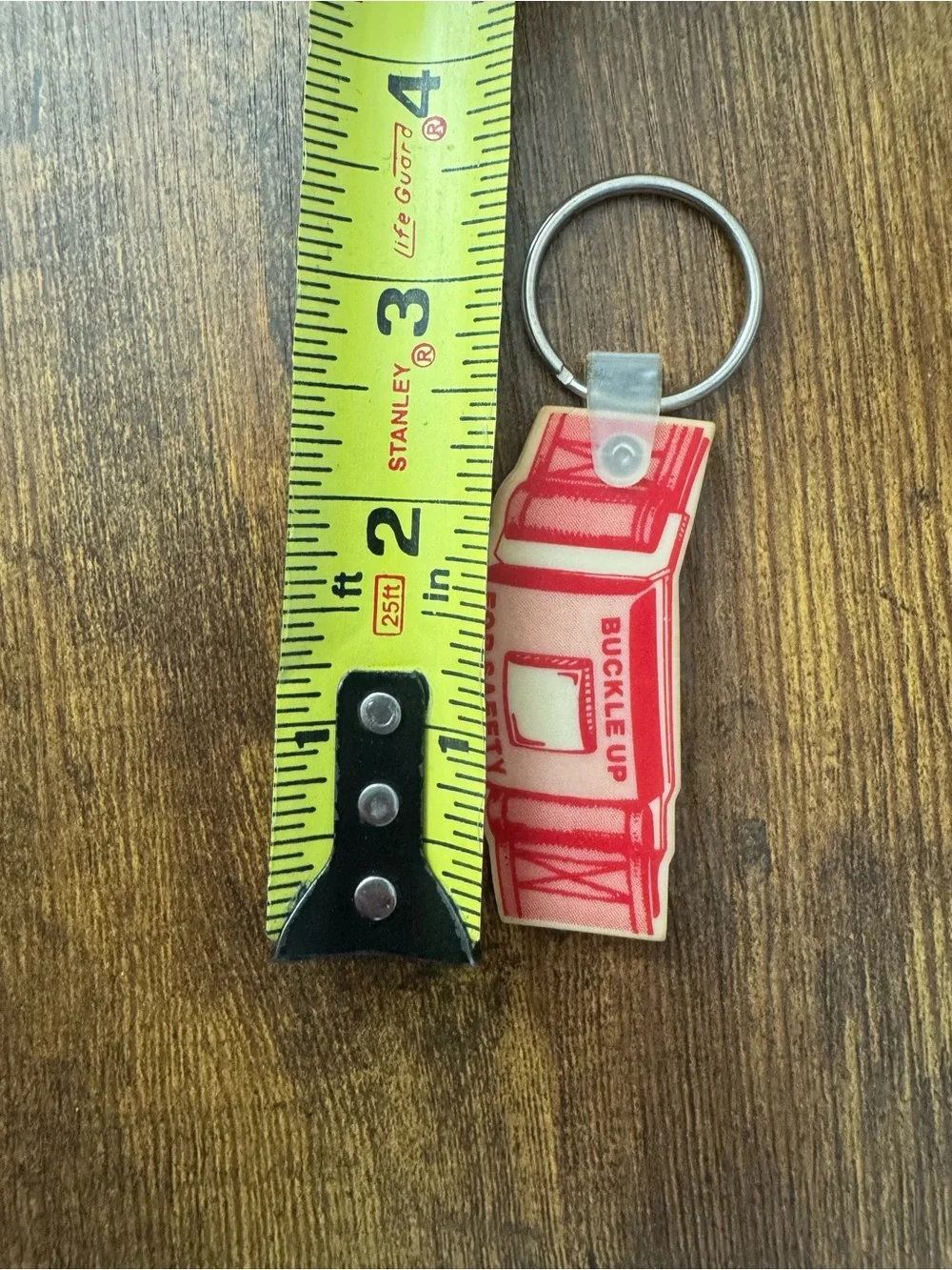 Vintage Weidner Motor Sales Cadillac MI Buckle Up For Safety Seat Belt Keychain